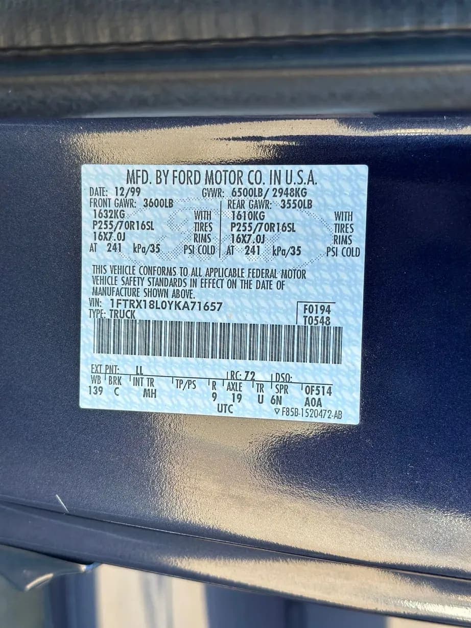 2000 Ford F-150 XLT SuperCab, view